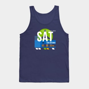 San Antonio (SAT) Airport // Retro Sunset Baggage Tag Tank Top